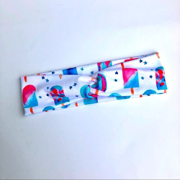 Stitch Knot N’ More Accessories - ❤️🤍💙Patriotic popsicle faux knot headband